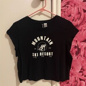 Black Mountain Ski Resort Graphic Tee- cropped/worn once